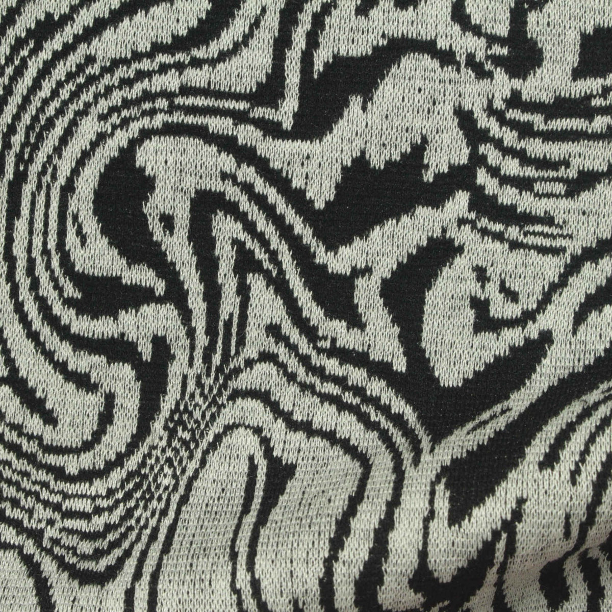 Black Abstract-Animal Print Interlock Knit, Viscose-Poly