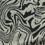 Black Abstract-Animal Print Interlock Knit, Viscose-Poly