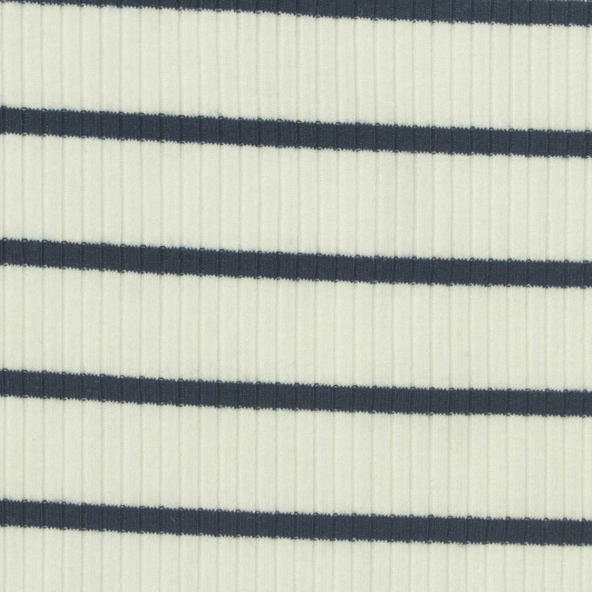 Dark Blue Horizontal-Stripe Rib Knit, Poly-Viscose, 240 gsm, 140 cm