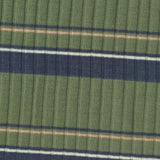 Green Horizontal-Stripe Rib Knit, Poly-Viscose