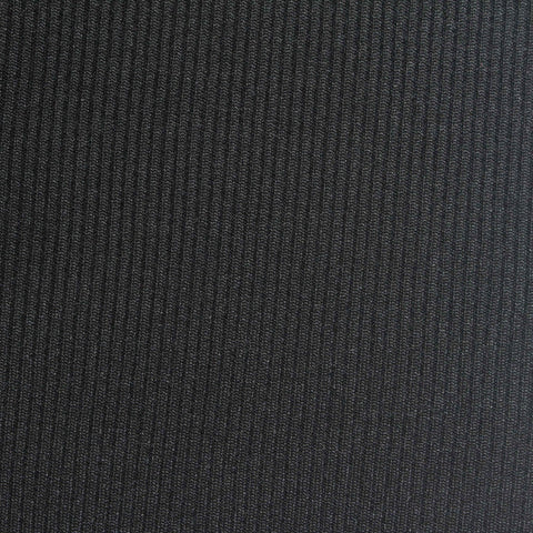 Polyester Stretch Rib Knit Fabric, 360 gsm, 120 cm — Black