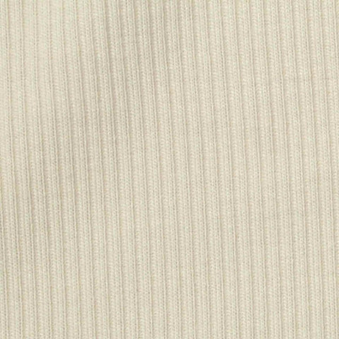 Polyester Viscose Stretch Rib Knit Fabric, 230 gsm, 140 cm — Beige