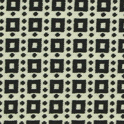 Black Geometric-Square Bengaline, Viscose-Poly