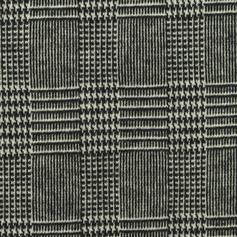 Black Plaid Jacquard, Viscose-Poly, 300 gsm