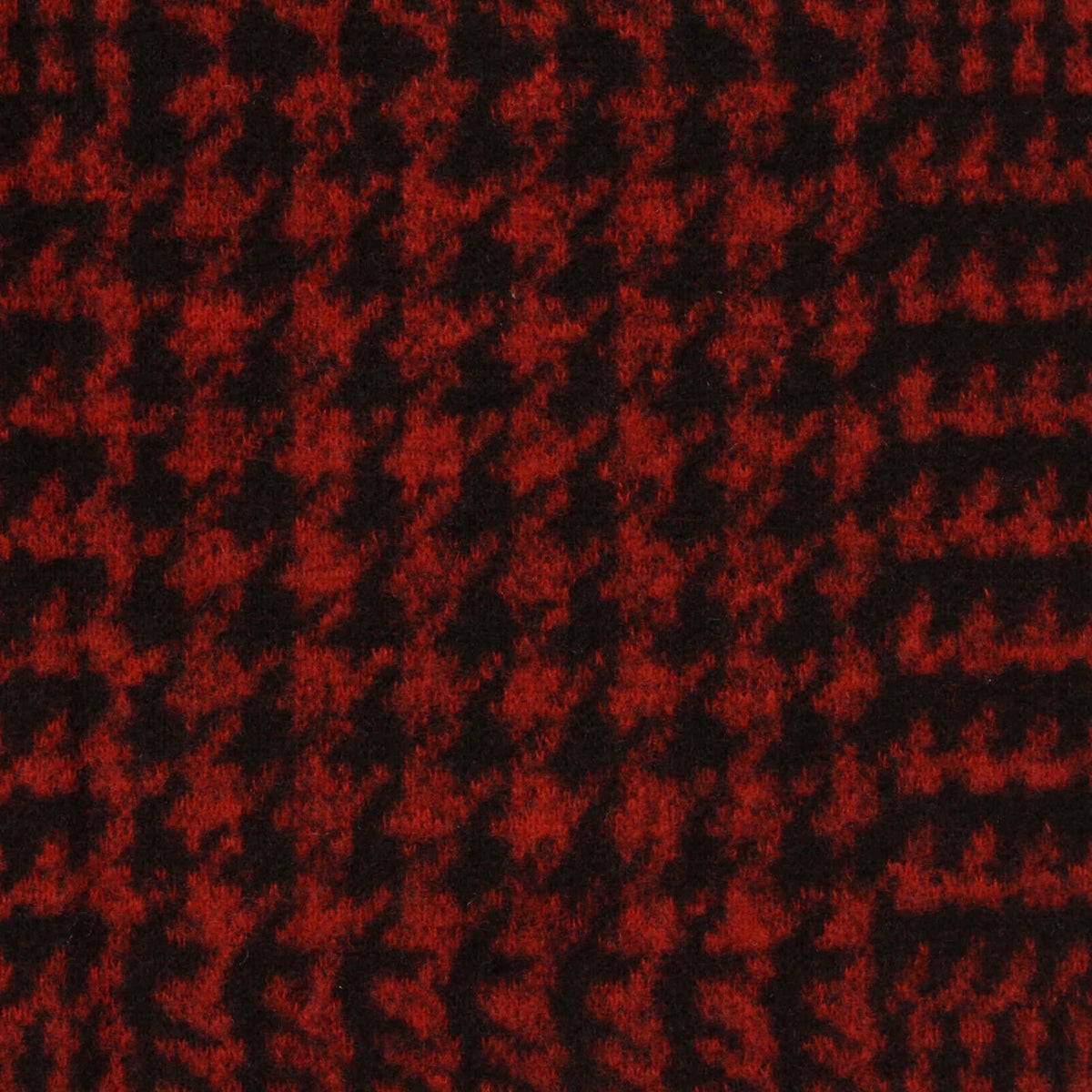Red Houndstooth Jacquard, Poly-Viscose, 300 gsm