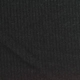 Polyester Stretch Rib Knit Fabric, 220 gsm, 160 cm — Black
