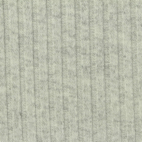 Light Grey Marl Rib Knit, Poly-Viscose, 260 gsm