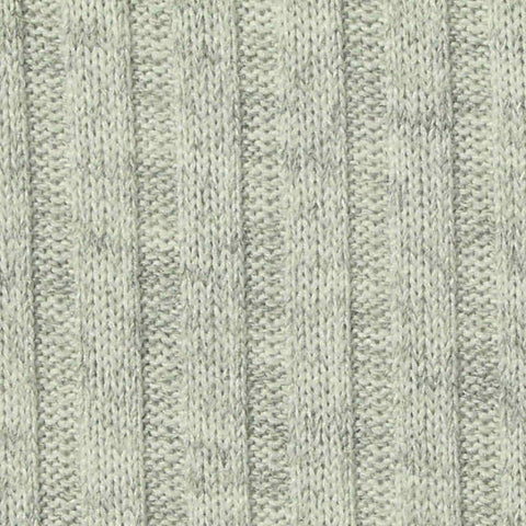 Light Grey Marl Rib Knit, Poly-Viscose, 260 gsm