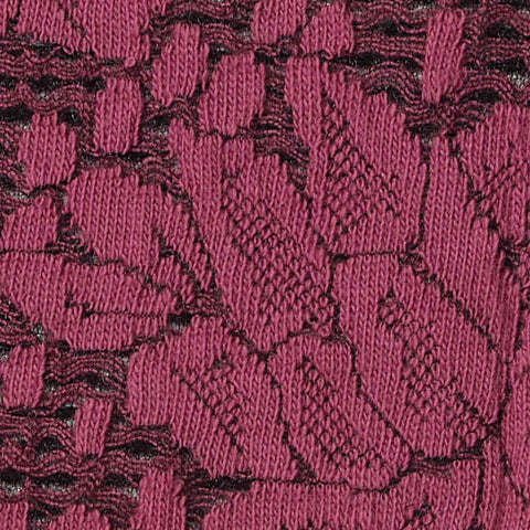 Magenta Floral Interlock Knit, Cotton-Poly