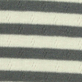 Grey Horizontal-Stripe Pointelle Knit, Viscose-Poly — texture