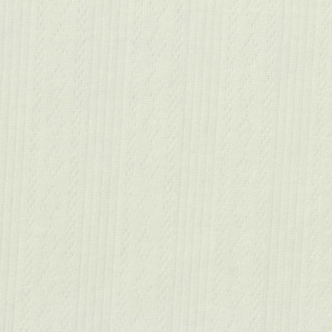 Cream Vertical-Stripe Pointelle Knit, Polyester, 300 gsm