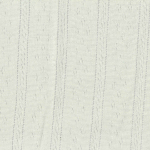 Off-White Vertical-Stripe Pointelle Knit, Poly-Cotton