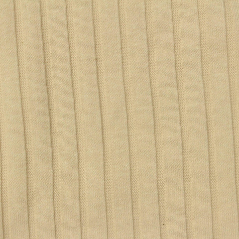 Polyester Cotton Rib Knit Fabric, 190 gsm, 155 cm — Khaki