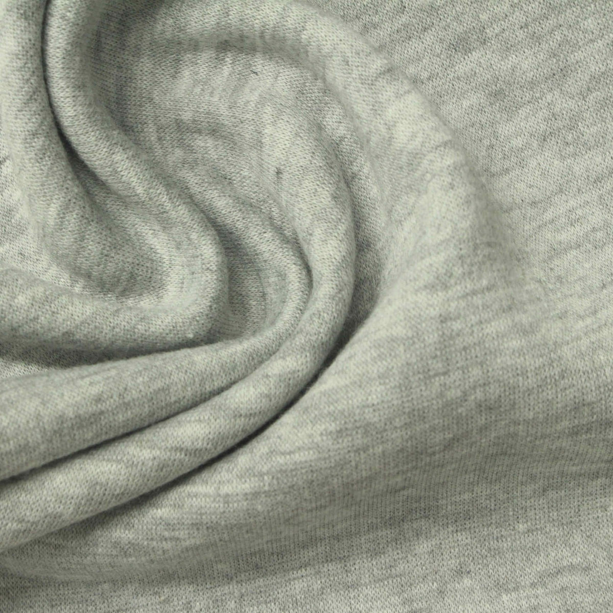 Light Grey Marl Rib Knit, Poly-Cotton, 280 gsm, 160 cm