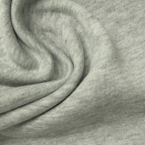 Light Grey Marl Rib Knit, Poly-Cotton, 280 gsm, 160 cm