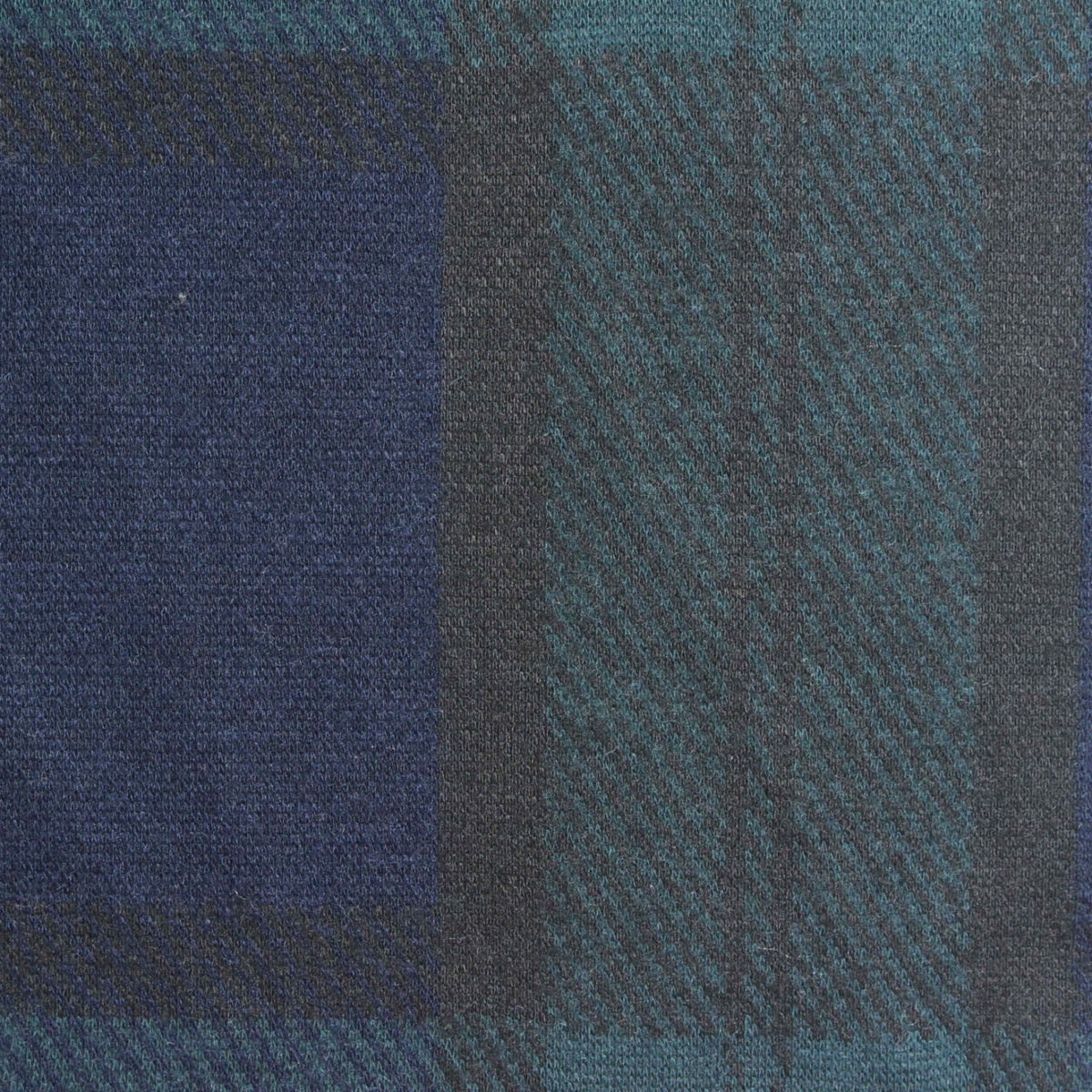 Dark Blue Plaid Jacquard, Poly-Viscose, 240 gsm