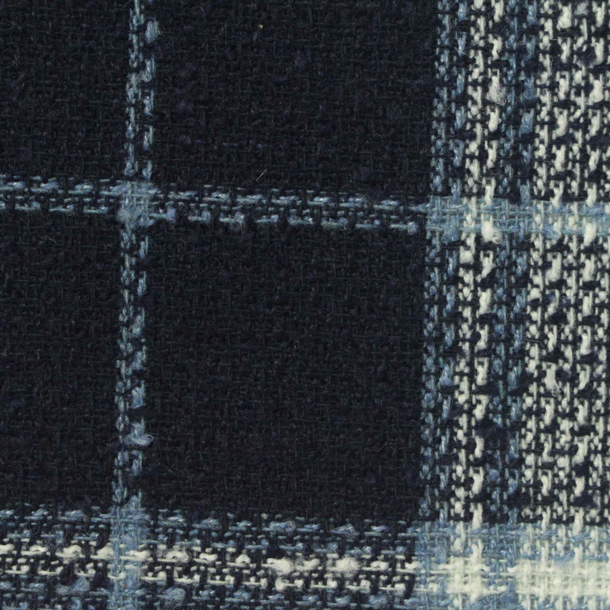 Dark Blue Plaid Bouclé, Poly-Acrylic