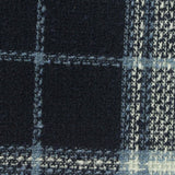 Dark Blue Plaid Bouclé, Poly-Acrylic