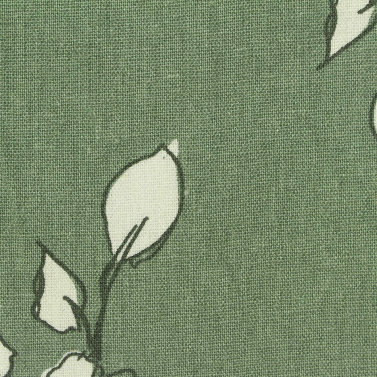 White Leaves Woven, Viscose-Cotton
