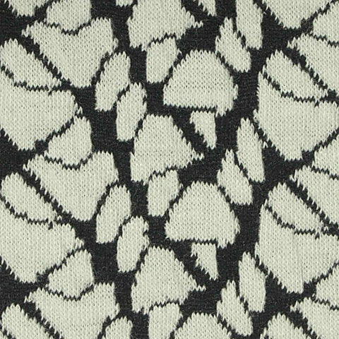 Black Abstract Interlock Knit, Poly-Cotton, 230 gsm