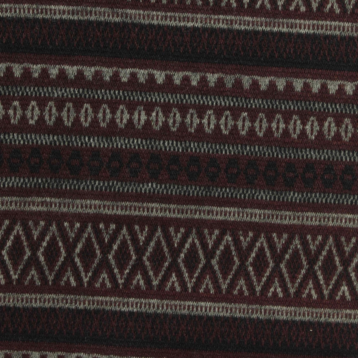 Maroon Geometric-Band Interlock Knit, Viscose