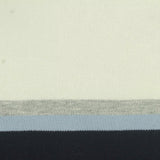 Cream Horizontal-Stripe Piqué Knit, Cotton