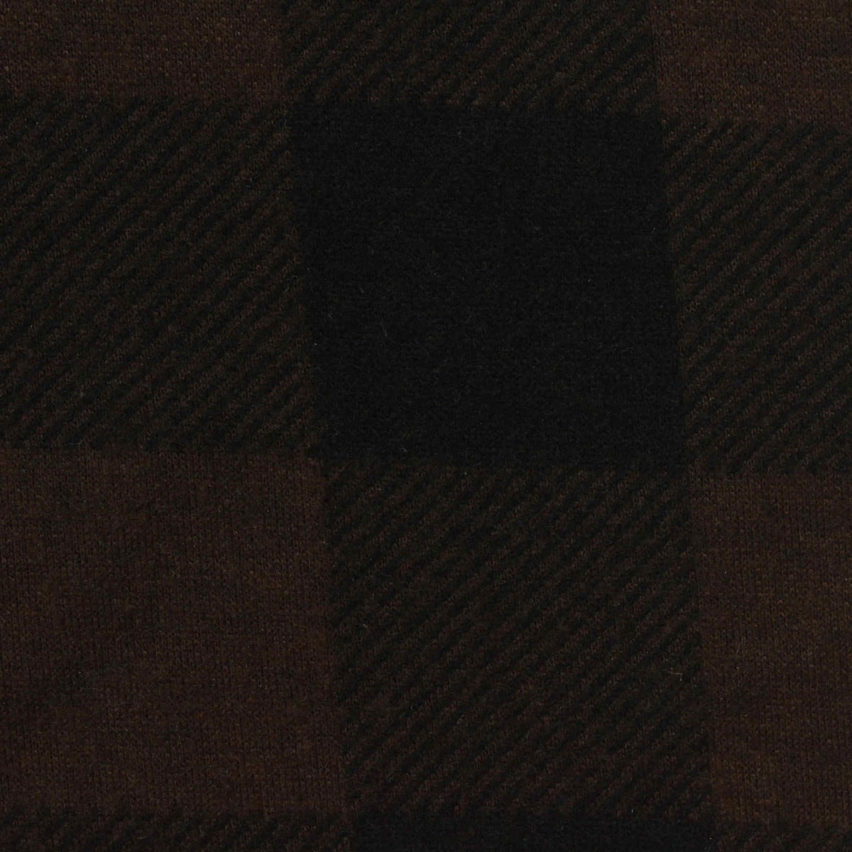 Dark Brown Plaid Interlock Knit, Polyester, 310 gsm