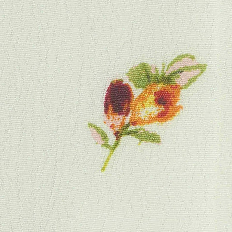 Orange Floral Crepe, Viscose, 120 gsm