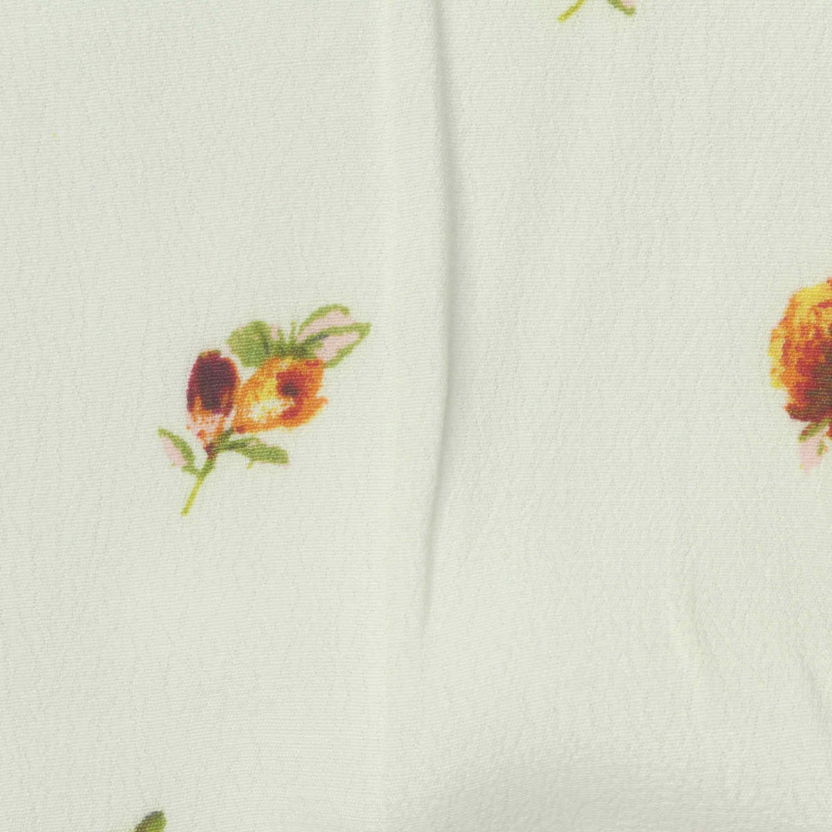 Orange Floral Crepe, Viscose, 120 gsm