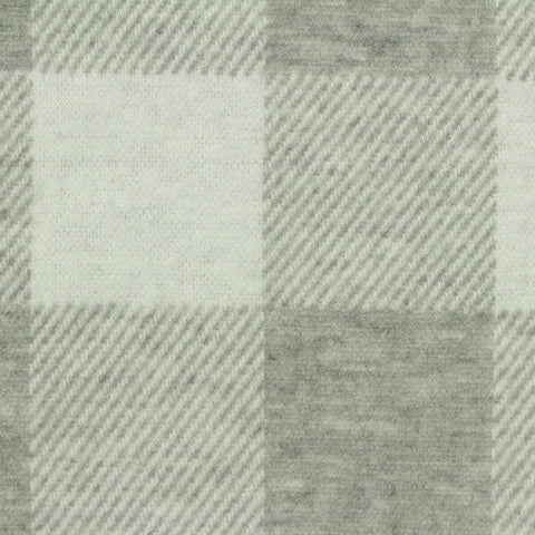 Light Grey Check Interlock Knit, Polyester, 280 gsm