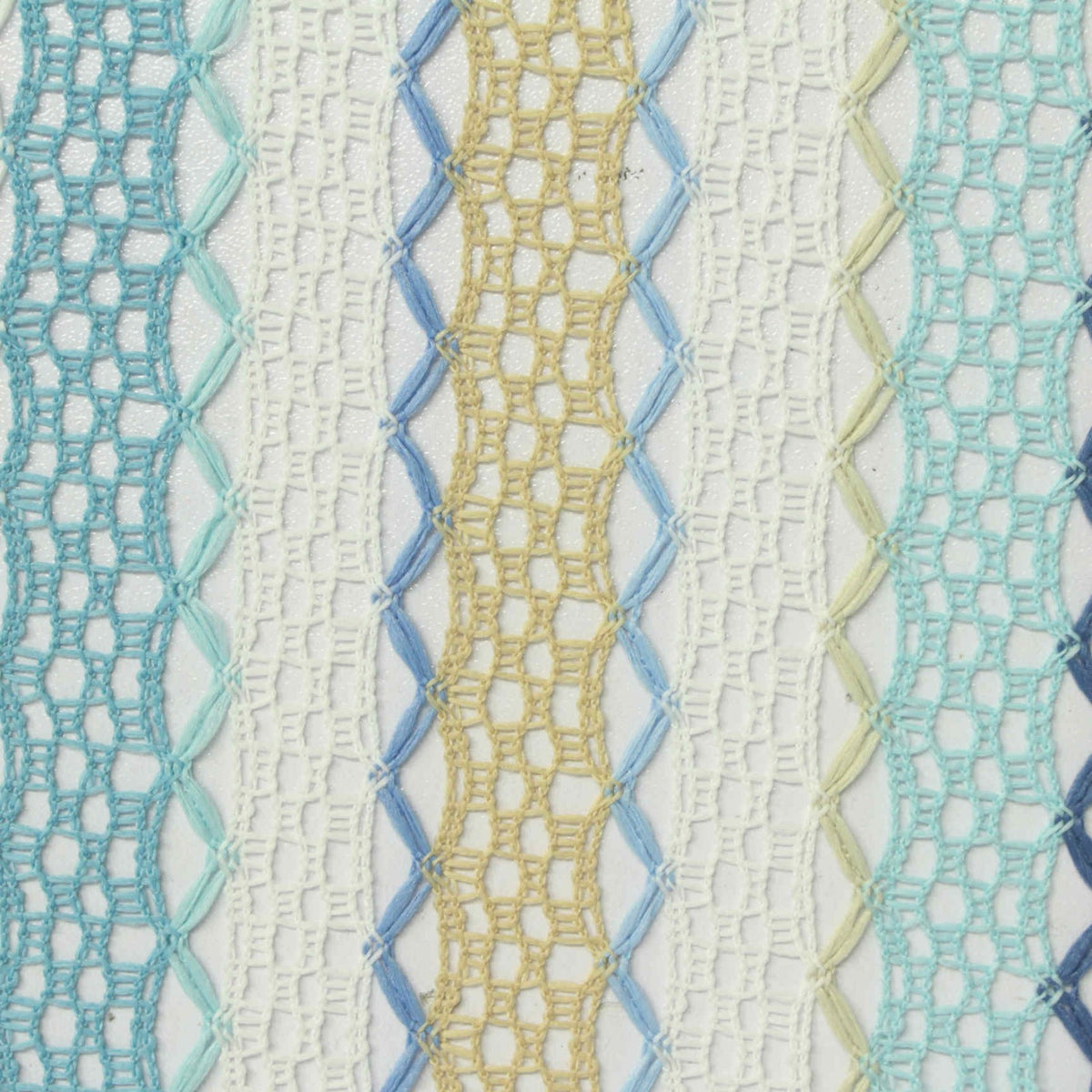 Blue Vertical-Stripe Warp Knit, Polyester, 105 gsm