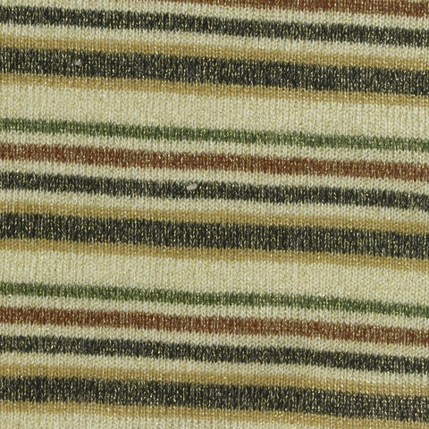 Cream Horizontal-Stripe Chunky Knit, Polyester, 190 gsm