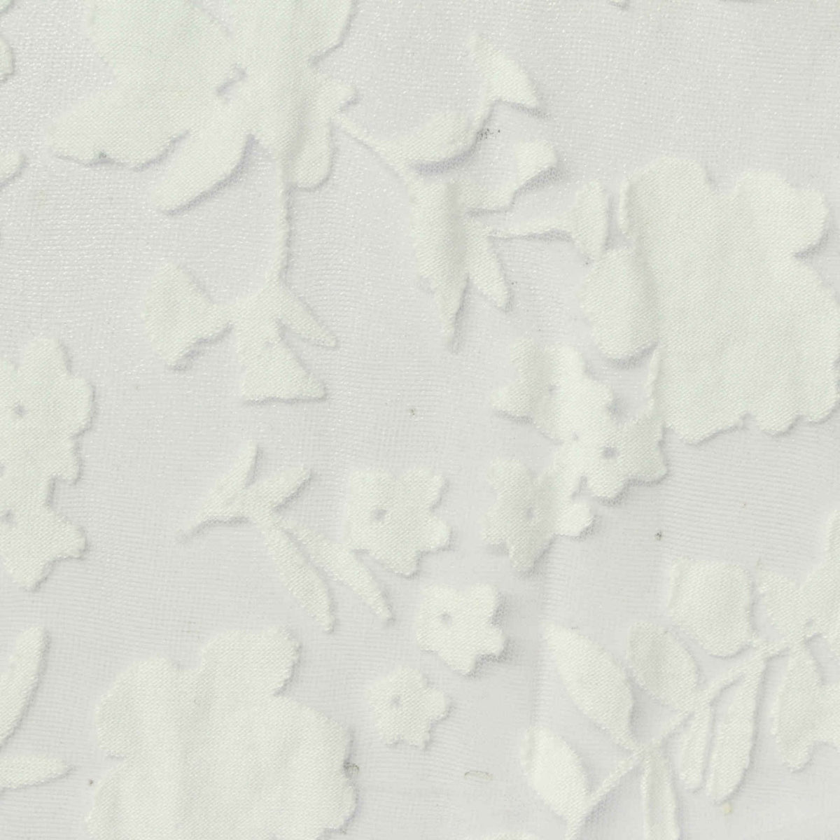 White Tone-on-Tone Floral Jacquard, Viscose, 110 gsm