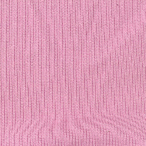 Cotton Polyester Stretch Rib Knit Fabric, 215 gsm, 130 cm — Pink