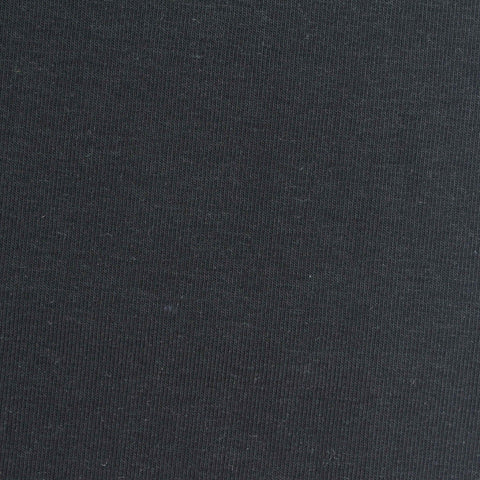 Cotton Stretch Rib Knit Fabric, 255 gsm, 165 cm — Black
