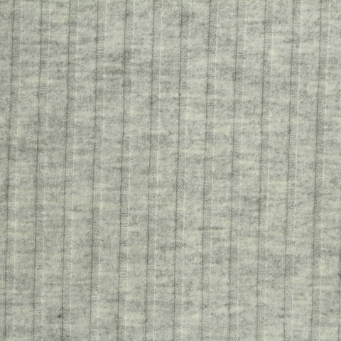 Light Grey Heathered-Marl Rib Knit, Poly-Viscose, 175 gsm