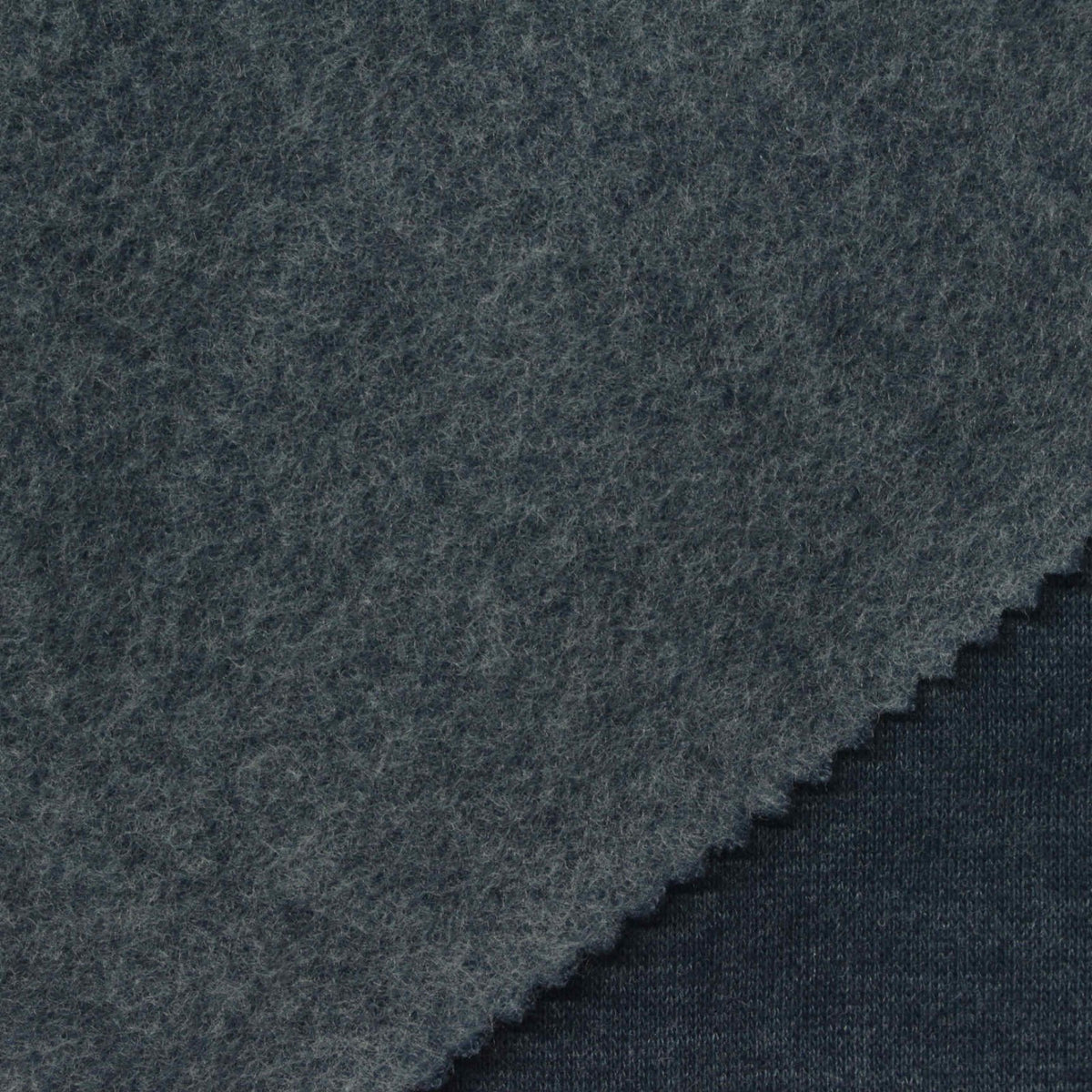Dark Blue Marl French Terry, Cotton-Poly, 250 gsm, 170 cm