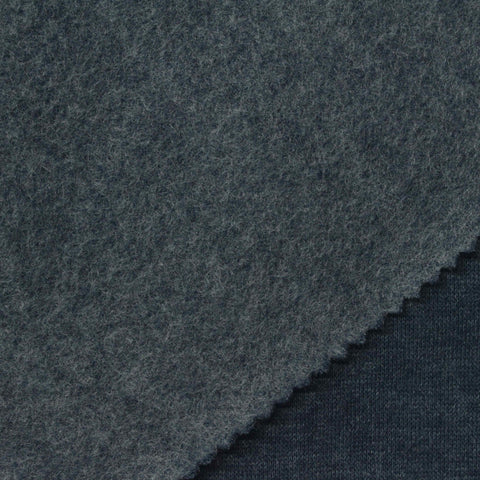 Dark Blue Marl French Terry, Cotton-Poly, 250 gsm, 170 cm