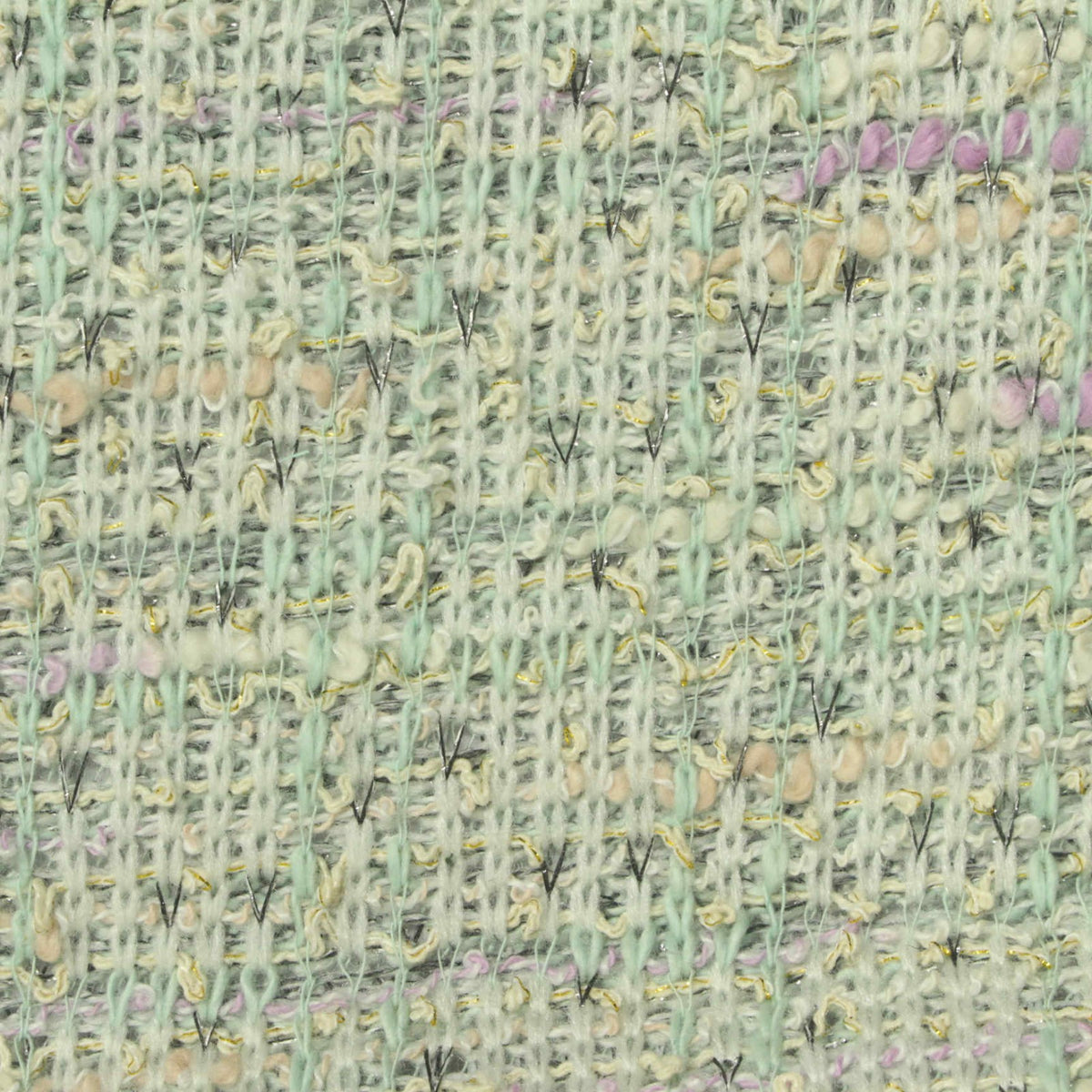 Light Green Marl Bouclé, Cotton-Poly