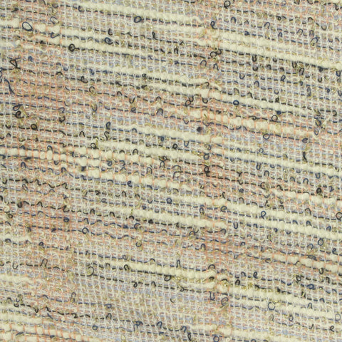 Cream Horizontal-Stripe Bouclé, Poly-Cotton, 180 gsm