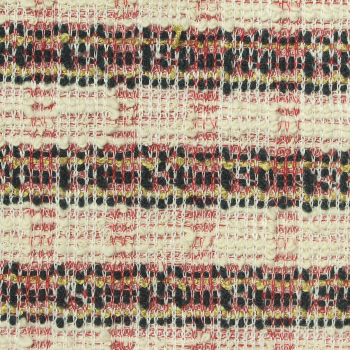 Black Horizontal-Band Bouclé, Poly-Cotton