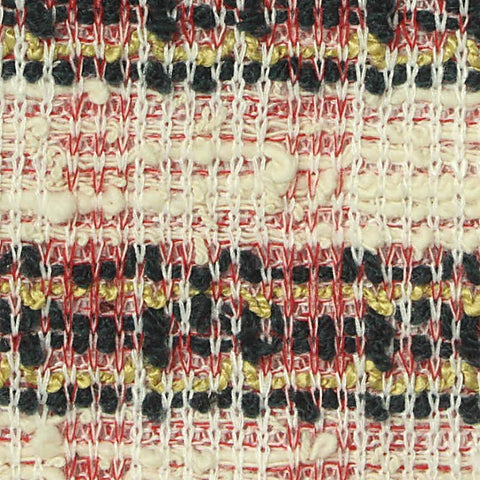 Black Horizontal-Band Bouclé, Poly-Cotton