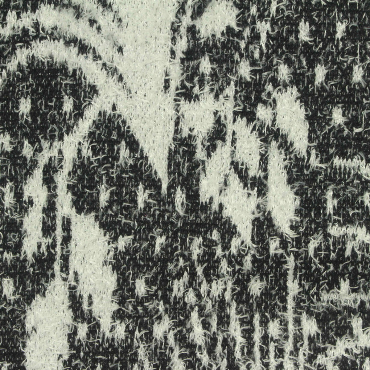 Jacquard Polyester Stretch Chunky Knit Fabric, 300 gsm, 160 cm — Black