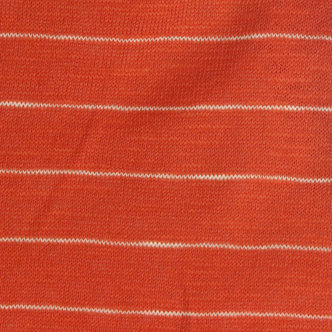 White Horizontal-Stripe Jersey Knit, Cotton-Poly