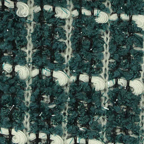 Dark Teal Check Bouclé, Polyester