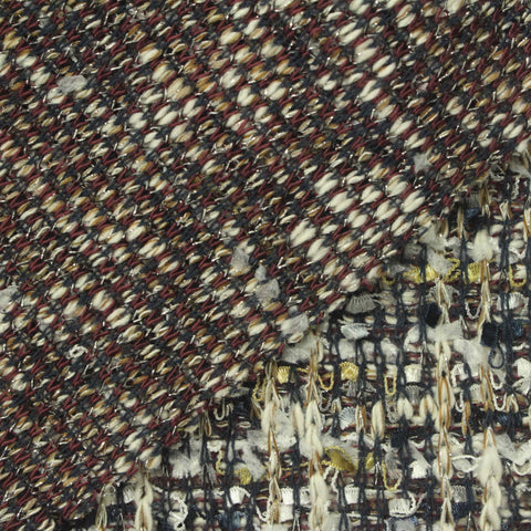 Jacquard Cotton Polyester Blend Metallic Bouclé Fabric, 400 gsm, 160 cm — Multi
