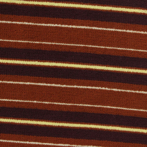 Brown Horizontal-Stripe Jersey Knit, Poly-Cotton