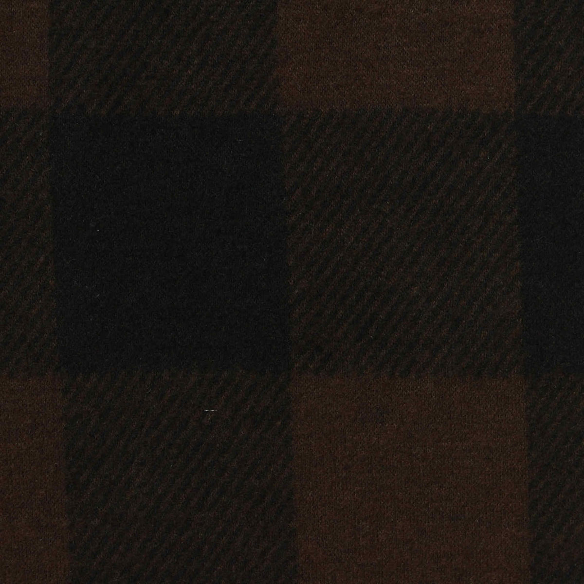 Dark Brown Plaid Interlock Knit, Poly-Viscose, 250 gsm