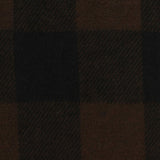 Dark Brown Plaid Interlock Knit, Poly-Viscose