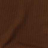 Rib Knit Fabric, 220 gsm, 148 cm — Brown